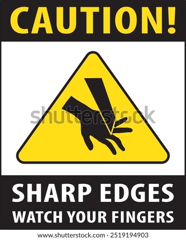 Sharp edges warning sign notice vector