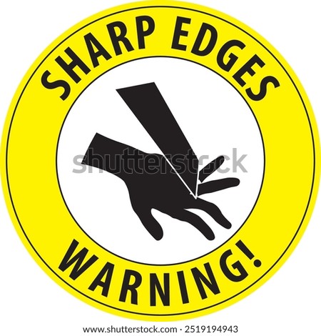 Sharp edges warning sign notice vector