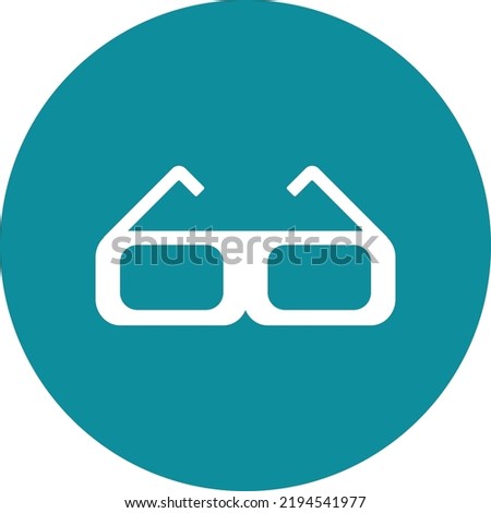 3D glasses icon logo on background 