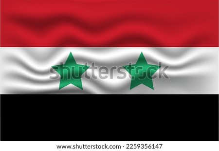 Syrian Arab Republic Flag Waving Isolated on White Background vector illustration