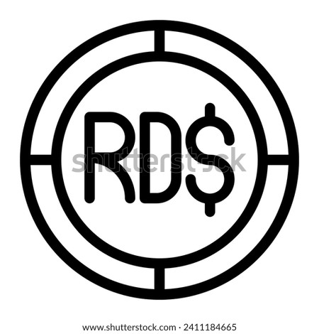 Peso RDS icon. Outline RDS vector icon for web design isolated on white background
