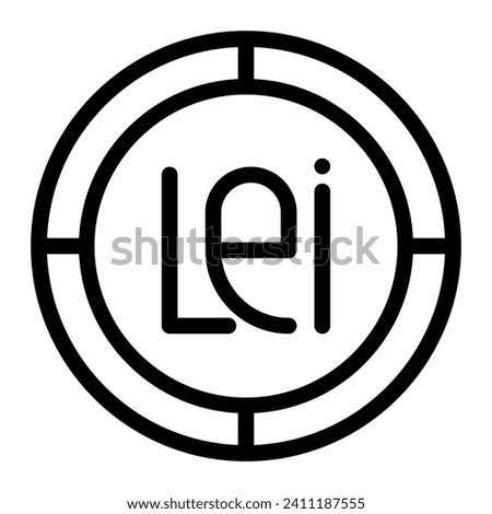 Leu Rumania icon. Outline LEI vector icon for web design isolated on white background