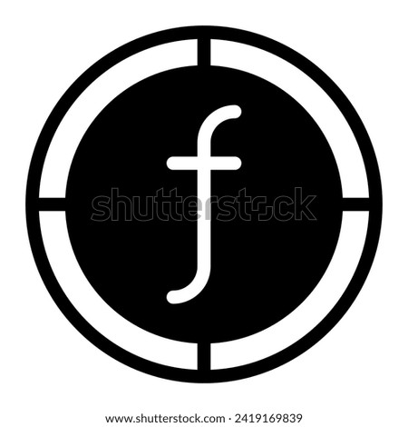 Florin Coin flat icon. Simple illustration of symbol money vector icon for web design, mobile app and ui. isolated on white background