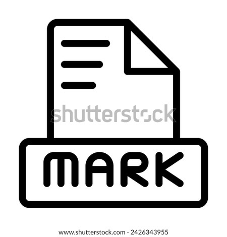 Markdown file icon outline style design. Document text file symbol, vector illustration.