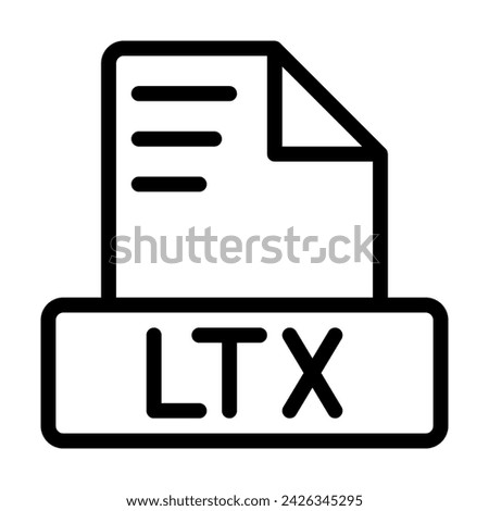ltx File Icon. Outline file extension. icons file format symbols. Vector illustration. can be used for website interfaces, mobile applications and software