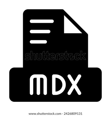 Mdx file icon simple design solid style. document text file icon, vector illustration.