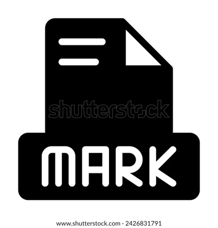 Markdown file icon simple design solid style. document text file icon, vector illustration.