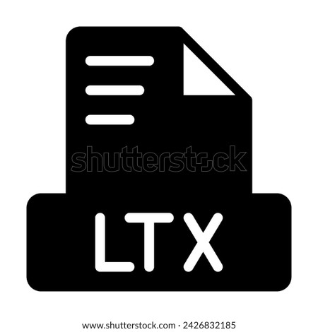 Ltx file icon simple design solid style. document text file icon, vector illustration.