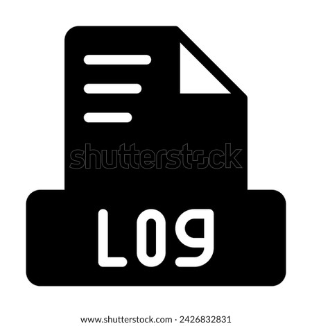 Log file icon simple design solid style. document text file icon, vector illustration.
