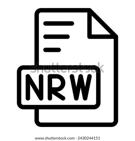Nrw icon outline style design image file. image extension format file type icon. vector illustration