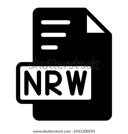 Nrw Icon Glyph design. image extension format file type icon. vector illustration