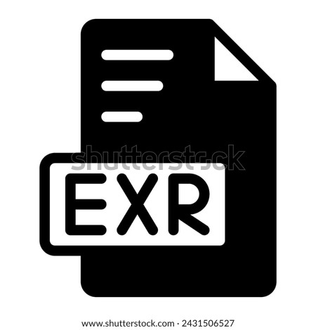 Exr icon Glyph design. image extension format file type icon. vector illustration