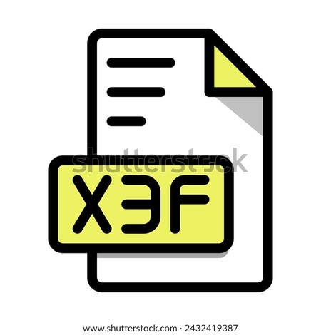 X3f File Format Icon. type file Editable Bold Outline With Color Fill Design icon. Vector Illustration.