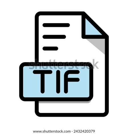 Tif File Format Icon. type file Editable Bold Outline With Color Fill Design icon. Vector Illustration.