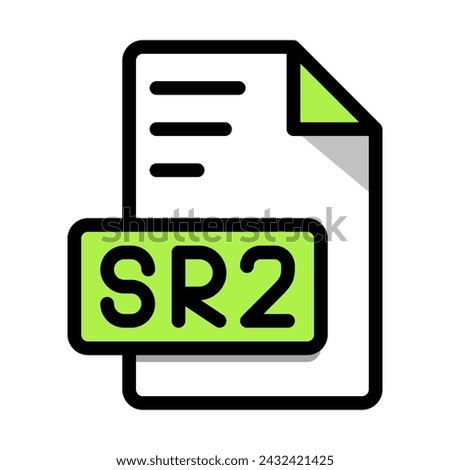 Sr2 File Format Icon. type file Editable Bold Outline With Color Fill Design icon. Vector Illustration.