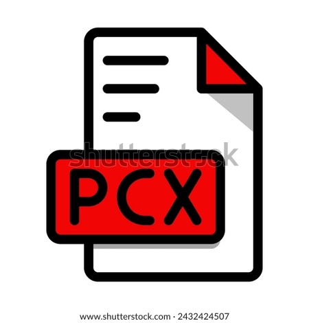 Pcx File Format Icon. type file Editable Bold Outline With Color Fill Design icon. Vector Illustration.