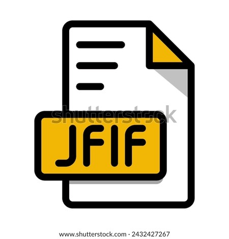jfif File Format Icon. type file Editable Bold Outline With Color Fill Design icon. Vector Illustration.