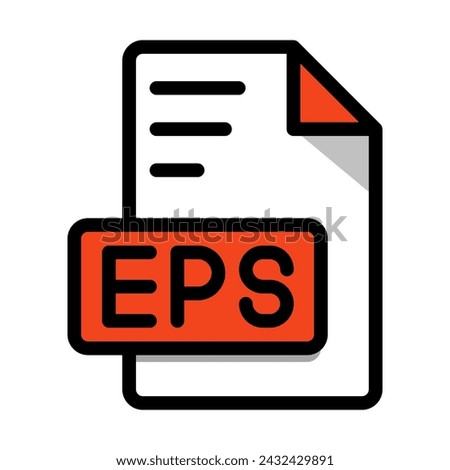 Eps File Format Icon. type file Editable Bold Outline With Color Fill Design icon. Vector Illustration.