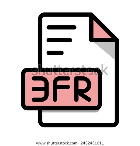 3FR File Format Icon. Editable Bold Outline With Color Fill Design. Vector Illustration.