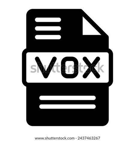 Vox Audio File Format Icon. Flat Style Design, File Type icons symbol. Vector Illustration.
