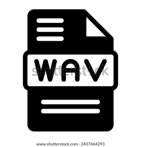 Wav Audio File Format Icon. Flat Style Design, File Type icons symbol. Vector Illustration.