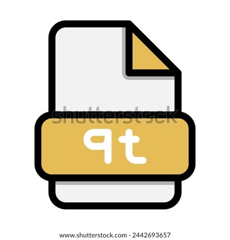 Quicktime file icons. Flat file extension. icon video format symbols. Vector illustration. can be used for website interfaces, mobile applications and software