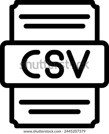 Csv icons file type. spreadsheet files document icon with outline design. vector illustration