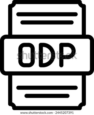 Odp icons file type. spreadsheet files document icon with outline design. vector illustration