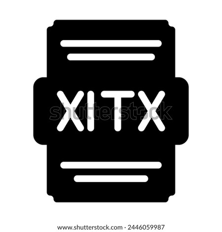 Xltx file icon solid style. Spreadsheet file type, extension, format icons. Vector Illustration