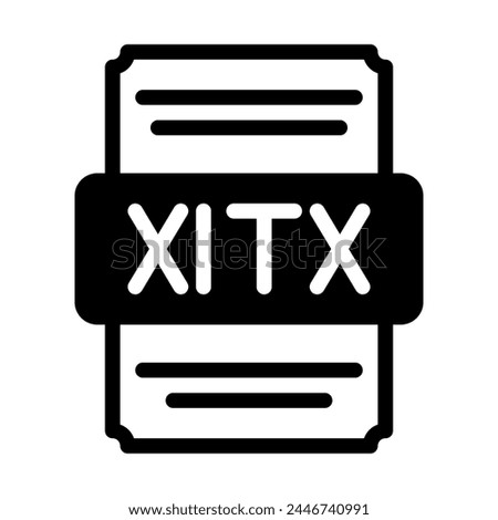 Xltx spreadsheet file icon with black fill design. vector illustration.