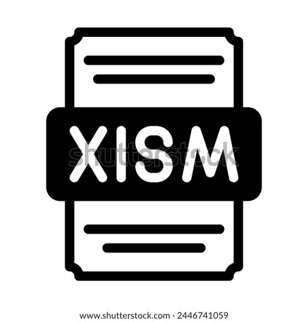 Xlsm spreadsheet file icon with black fill design. vector illustration.