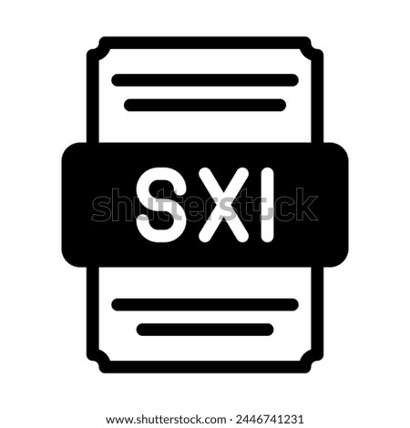 Sxi spreadsheet file icon with black fill design. vector illustration.