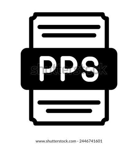pps spreadsheet file icon with black fill design. vector illustration.