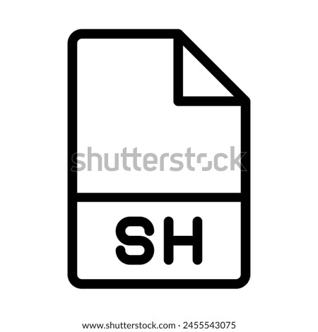 Sh file type icons. files and document format design icon symbol.