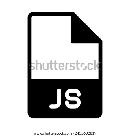 Js file type icon. document files and folder format symbol icons, in solid style.