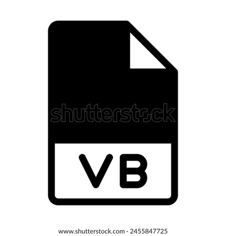 Vb file format icons. Files type symbol document icon. With a black fill design style
