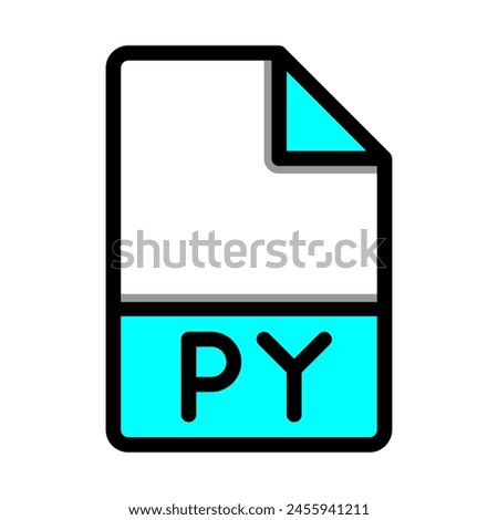 Py file type format icon. extension document files icons symbol. with flat and outline style