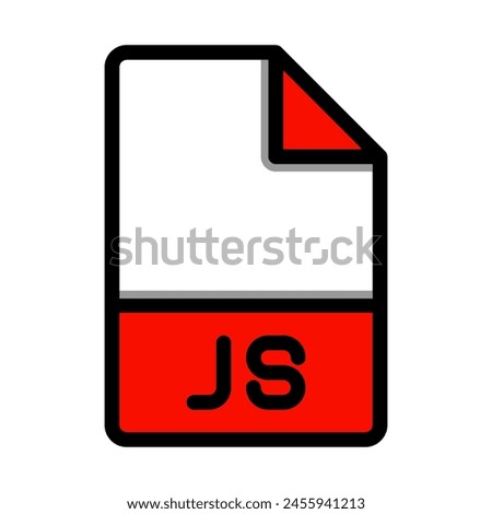 Js file type format icon. extension document files icons symbol. with flat and outline style