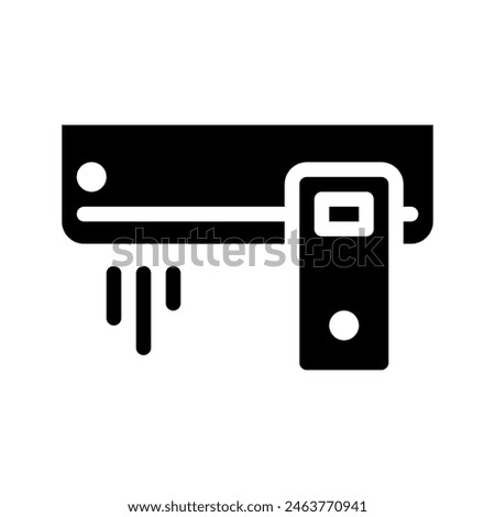 AC solid icon. symbols air conditioning icons logo with remote control. Vector illustration.
