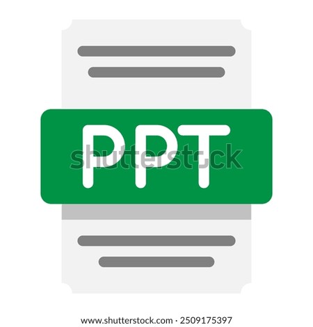 Ppt spreadsheet document flat icon, suitable for website, ui and mobile app. vector illustration.