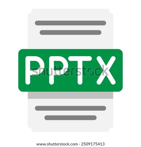 Pptx spreadsheet file flat icons for digital and print use, suitable for website, ui and mobile app. vector illustration.