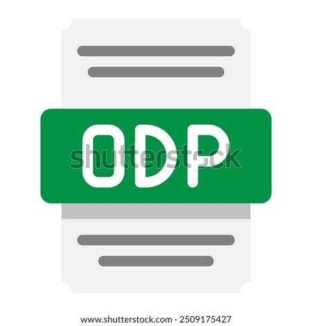 Odp flat design spreadsheet document icons, suitable for website, ui and mobile app. vector illustration.