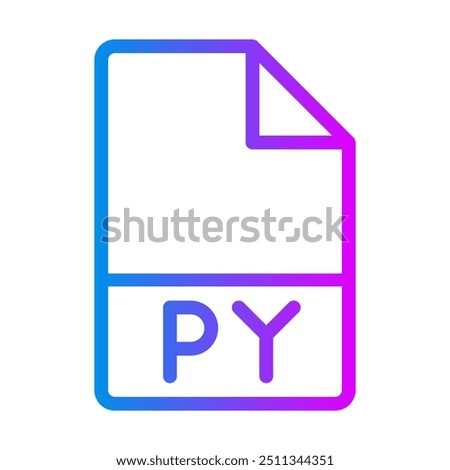 Py document file, creative gradient icons for coding and development. vector illustration.