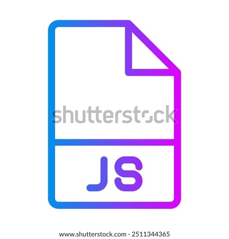 Js document file type, symbol format, trendy gradient icons for tech and software. vector illustration.