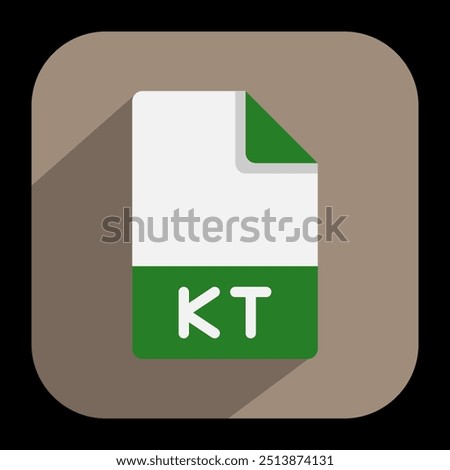 Kt document file flat icons. format, extension, files and folders symbol icon. Vector illustration.