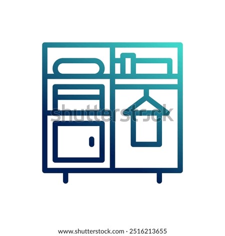 Clothes cupboard icons. with outline style and gradient colors. symbol logo illustration.