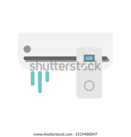 Air conditioners flat icons. AC remote control with modern style. vector illustration.