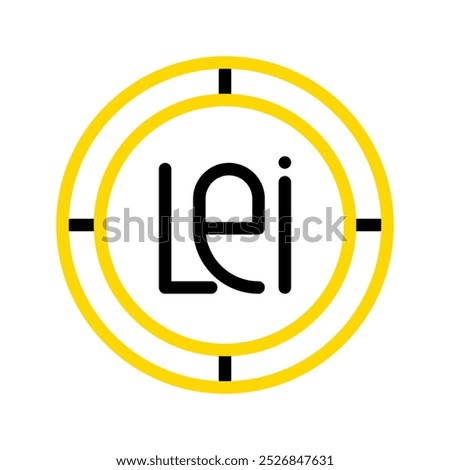 Romanian leu currency icon. financial coin symbol with modern color outline style. editable stroke illustration.