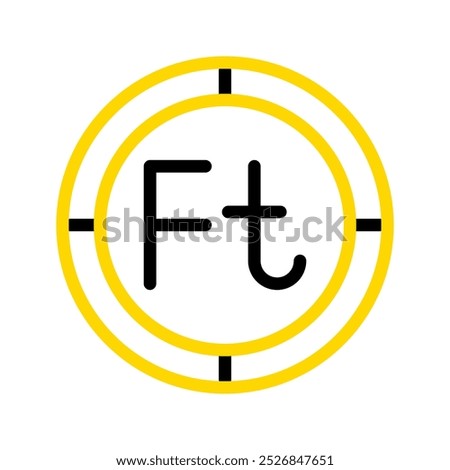 Hungarian florin currency icon. financial coin symbol with modern color outline style. editable stroke illustration.