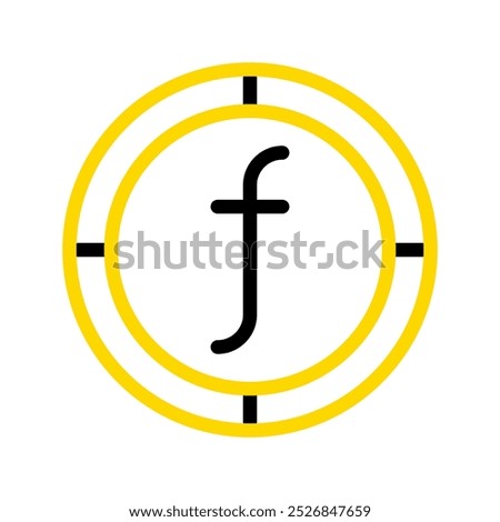 Florin currency icon. financial coin symbol with modern color outline style. editable stroke illustration.